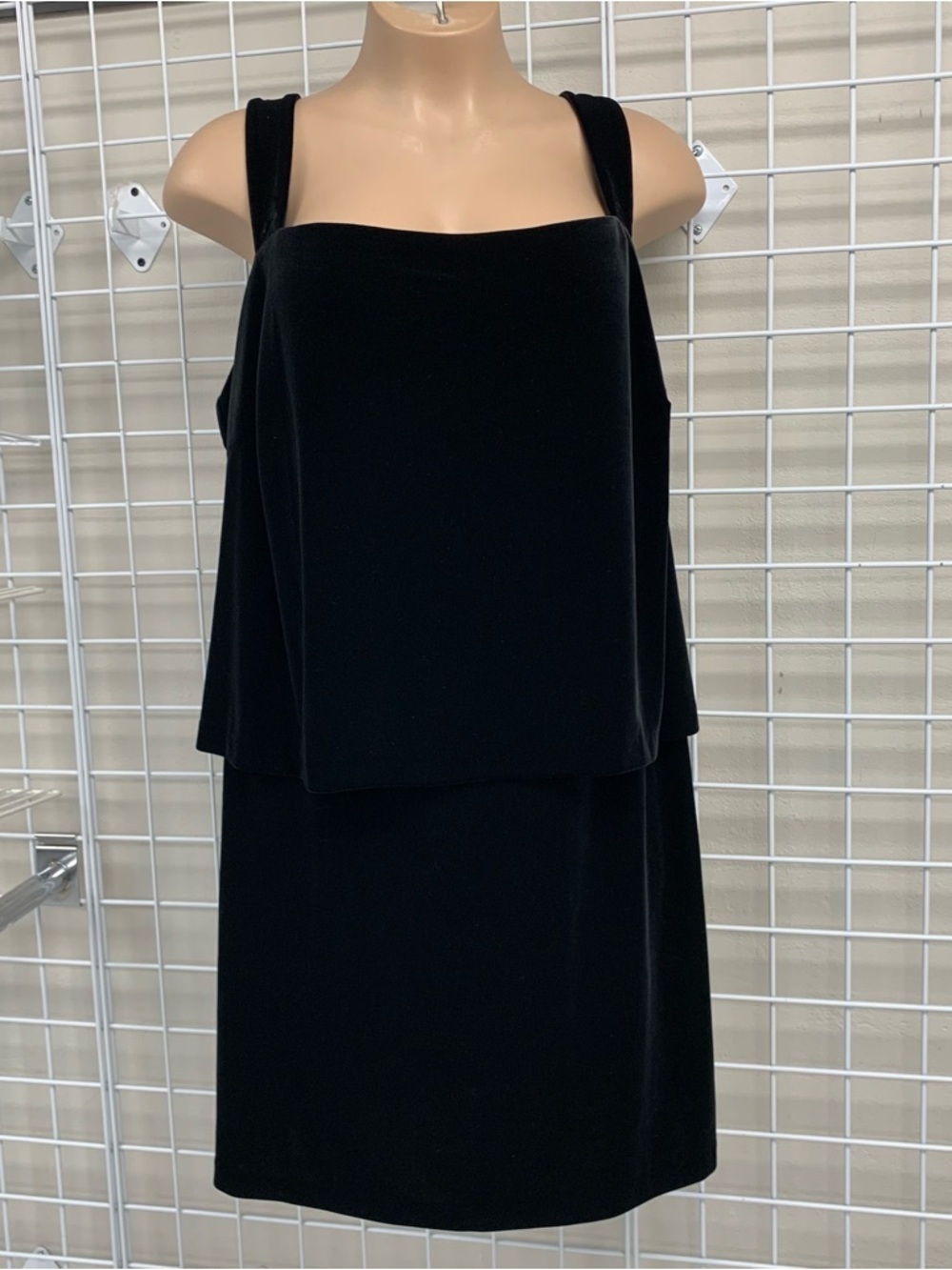 PETITE PLUS SIZE FORMAL Layered BLACK Velvet Tank Dress by Social Circles